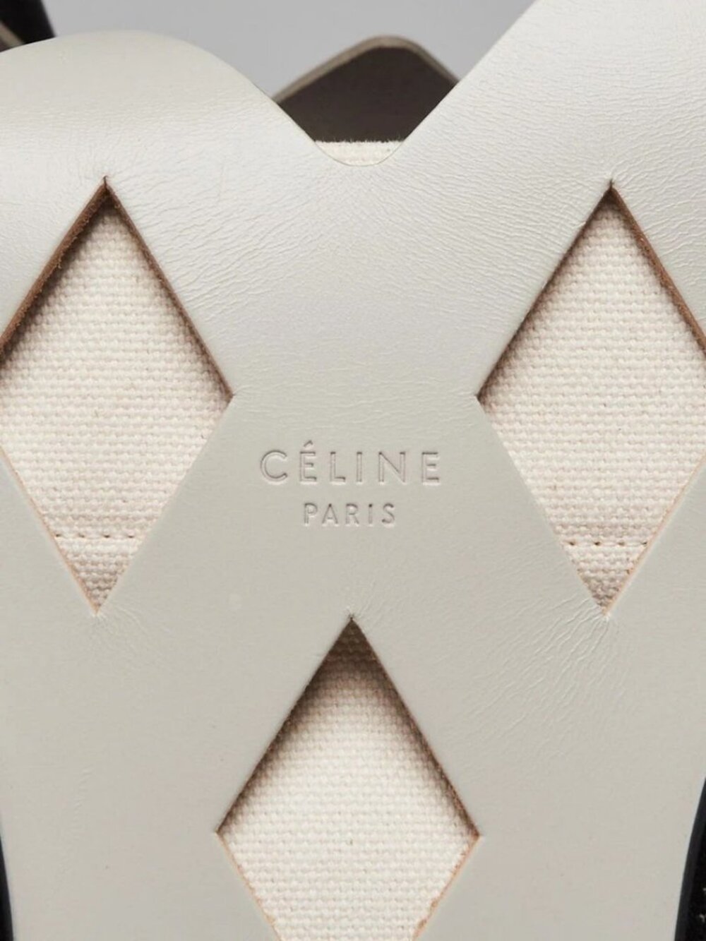 Celine Pale Grey Calfskin Leather Medium Cutout Phantom Luggage Tote Bag - Picture 11 of 12